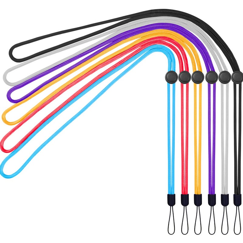 YOUOWO 6 Pack 6 Colours Adjustable Neck Lanyards For Pen Phone id Badges Holder Keys Office Name Badges ID Card USB Sticks Strap Whistles iPod - Image 1